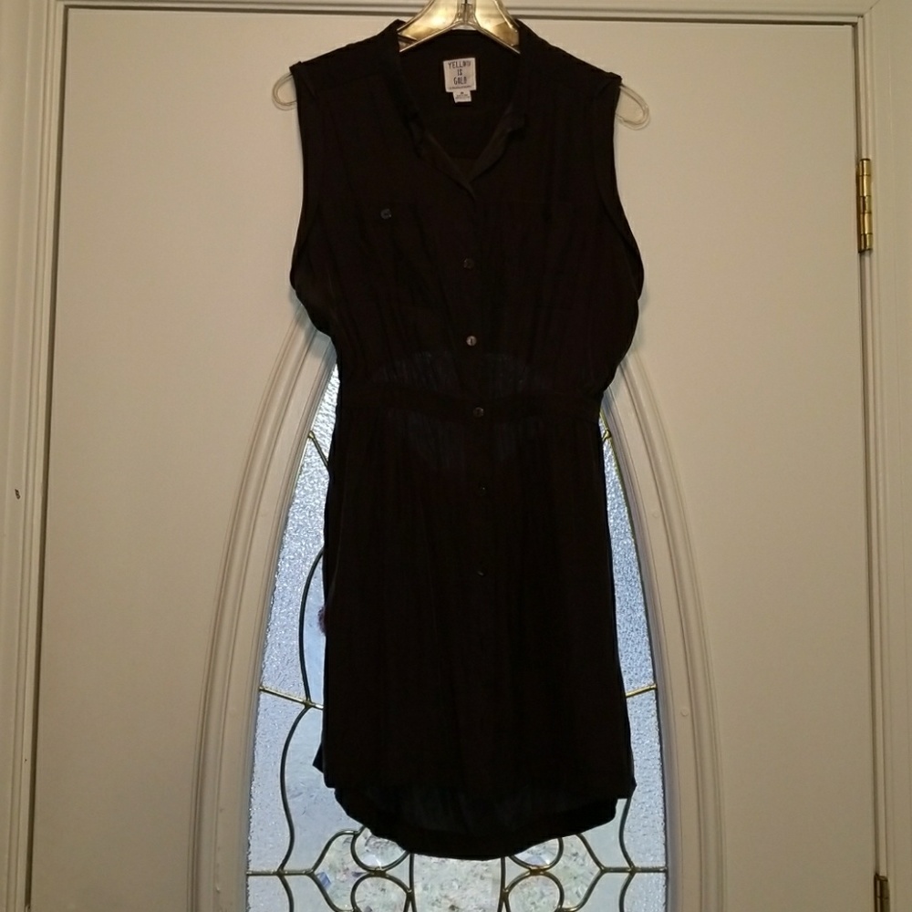 Gray button down open back dress